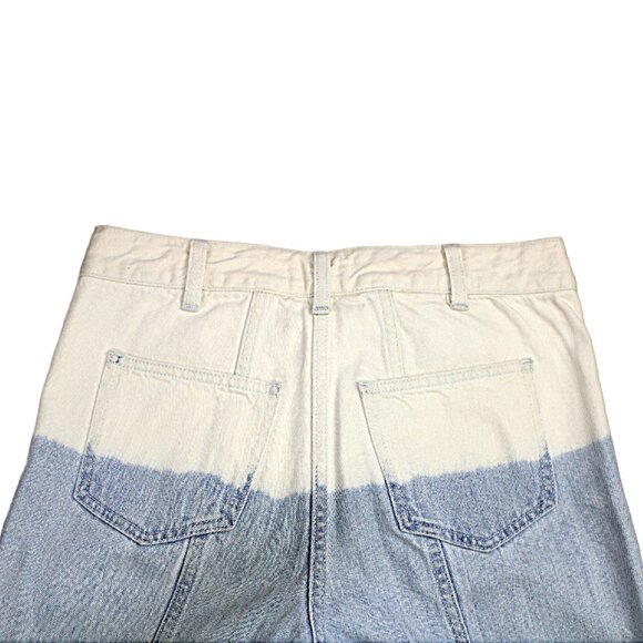 Ulla Johnson Martyna Ombre Cream Blue Denim Wide Leg Crop Flare Jean, Size 2 - Picture 6 of 8